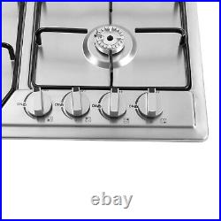 23 Stove Top 4 Burners Built-In Gas Propane LPG Cooktop Cooking Stainless Steel