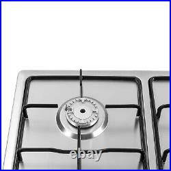 23 Stove Top 4 Burners Built-In Gas Propane LPG Cooktop Cooking Stainless Steel