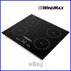 23 inch Counter Top Induction Hob 4 Zone Stove Black Glass Home Cooktop Cooker