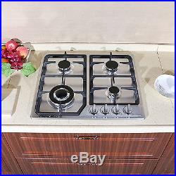 23 inch Stainless Steel Built-in Kitchen 4 Burner Stove Gas Hob Cooktop Cooker