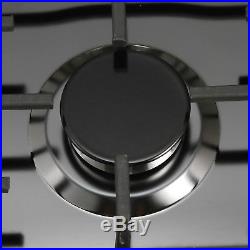 23inch Black Titanium Stainless Steel 4 Burners Built-In Gas Cooktop Kitchen