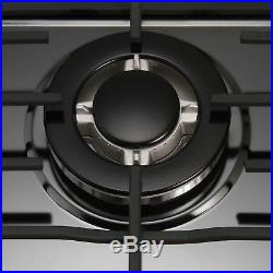 23inch Black Titanium Stainless Steel 4 Burners Built-In Gas Cooktop Kitchen