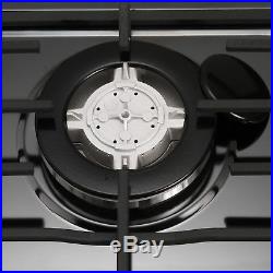 23inch Black Titanium Stainless Steel 4 Burners Built-In Gas Cooktop Kitchen