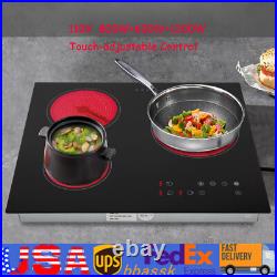 24 3-Burner Built-in Electric Cooktop Ceramic Stove Top Touch Timing 110V 2600W 24 3-Burner Built-in Electric Cooktop Ceramic Stove Top Touch Timing 110V 2600W