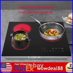 24 3-Burner Built-in Electric Cooktop Ceramic Stove Top Touch Timing 110V 2600W 24 3-Burner Built-in Electric Cooktop Ceramic Stove Top Touch Timing 110V 2600W