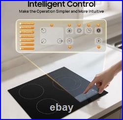 24 3-Burner Built-in Electric Cooktop Ceramic Stove Top Touch Timing 110V 2600W 24 3-Burner Built-in Electric Cooktop Ceramic Stove Top Touch Timing 110V 2600W