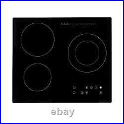 24 3-Burner Built-in Electric Cooktop Ceramic Stove Top Touch Timing 110V 2600W