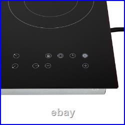 24 3-Burner Built-in Electric Cooktop Ceramic Stove Top Touch Timing 110V 2600W 24 3-Burner Built-in Electric Cooktop Ceramic Stove Top Touch Timing 110V 2600W