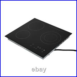 24 3-Burner Built-in Electric Cooktop Ceramic Stove Top Touch Timing 110V 2600W 24 3-Burner Built-in Electric Cooktop Ceramic Stove Top Touch Timing 110V 2600W