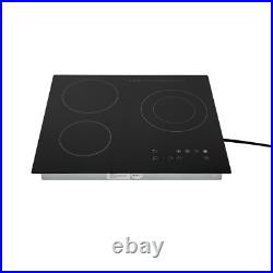 24 3-Burner Built-in Electric Cooktop Ceramic Stove Top Touch Timing 110V 2600W 24 3-Burner Built-in Electric Cooktop Ceramic Stove Top Touch Timing 110V 2600W