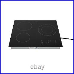 24 3-Burner Built-in Electric Cooktop Ceramic Stove Top Touch Timing 110V 2600W 24 3-Burner Built-in Electric Cooktop Ceramic Stove Top Touch Timing 110V 2600W