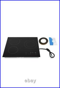 24 3-Burner Built-in Electric Cooktop Ceramic Stove Top Touch Timing 110V 2600W 24 3-Burner Built-in Electric Cooktop Ceramic Stove Top Touch Timing 110V 2600W