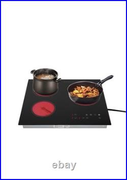 24 3-Burner Built-in Electric Cooktop Ceramic Stove Top Touch Timing 110V 2600W 24 3-Burner Built-in Electric Cooktop Ceramic Stove Top Touch Timing 110V 2600W