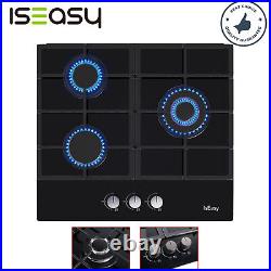 24 3 Burners Gas Cooktop Stove Top Tempered Glass Built-In LPG/NG Gas Cooktops