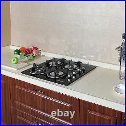 24 4 Burners Branded Tempered Glass Kitchen Stove LPG/NG Gas Hob Cooktop Cook