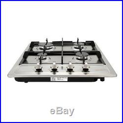 24 4 Burners Cooktop Built-In Stainless Steel Stove NG/LPG Gas Hob Cooker-USA