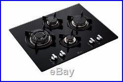 24 4 Italy Imported Sabaf Burners Gas Cooktop Stove Top Stainless Steel / Glass