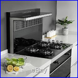 24 Black Tempered Glass 4 Burners Kitchen Stove Gas Hob LPG/NG Cooktops Cooker