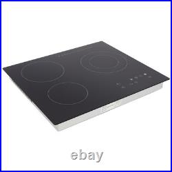 24 Built-in Electric Ceramic Cooktop 3 Burners Stove Touch Control, 2600W Total