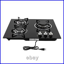 24 Built-in Gas Cooktop 3 Burner Gas Stovetop With Thermocouple Protection