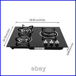 24 Built-in Gas Cooktop 3 Burner Gas Stovetop With Thermocouple Protection 24 Built-in Gas Cooktop 3 Burner Gas Stovetop With Thermocouple Protection