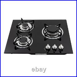 24 Built-in Gas Cooktop 3 Burner Gas Stovetop With Thermocouple Protection