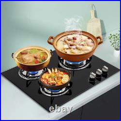 24 Built-in Gas Cooktop 3 Burner Gas Stovetop With Thermocouple Protection 24 Built-in Gas Cooktop 3 Burner Gas Stovetop With Thermocouple Protection