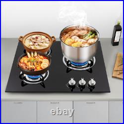 24 Built-in Gas Cooktop 3 Burner Gas Stovetop With Thermocouple Protection 24 Built-in Gas Cooktop 3 Burner Gas Stovetop With Thermocouple Protection