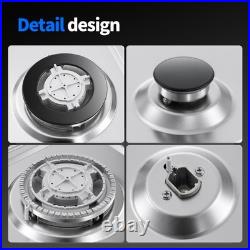 24 Built-in Gas Cooktop Gas Stove Top 4 Burner Stainless Steel NG/LPG Dual Fuel