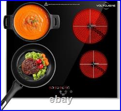 24 Electric Cooktop 6000W Built-in 4 Burner Touch Control 220V-240V Black