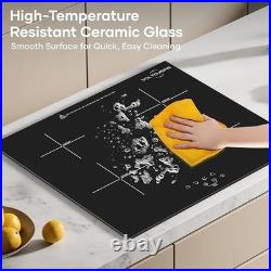 24 Electric Cooktop 6000W Built-in 4 Burner Touch Control 220V-240V Black