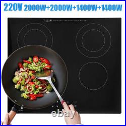 24 Electric Induction Cooktop Ceramic Glass Stove 4 Burners Touch Control