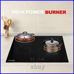 24 Electric Induction Cooktop Ceramic Glass Stove 4 Burners Touch Control