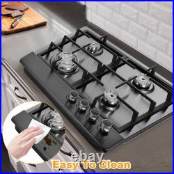 24 Gas Cooktop Stove Top 4 Burners LPG/NG Dual Fuel Stainless Steel