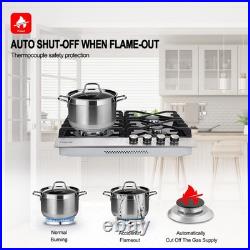 24 In. 4 Burner Gas Cooktop, NG/LPG Cooktops, 4 Burner Thermocouple Protection