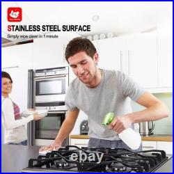 24 In. 4 Burner Gas Cooktop, NG/LPG Cooktops, 4 Burner Thermocouple Protection