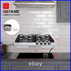 24 In. 4 Burner Gas Cooktop, NG/LPG Cooktops, 4 Burner Thermocouple Protection