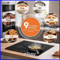 24 Inch Built-in Induction Cooktop, 4 Burner 6600W Electric Cooktop