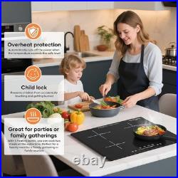 24 Inch Built-in Induction Cooktop, 4 Burner 6600W Electric Cooktop