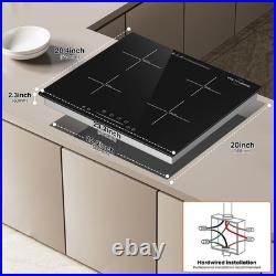 24 Inch Built-in Induction Cooktop, 4 Burner 6600W Electric Cooktop
