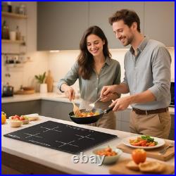 24 Inch Built-in Induction Cooktop, 4 Burner 6600W Electric Cooktop