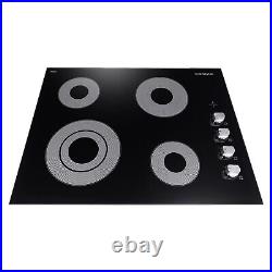 24 Inch Electric Ceramic Glass Cooktop 4 Surface Burners, Knobs (open Box)