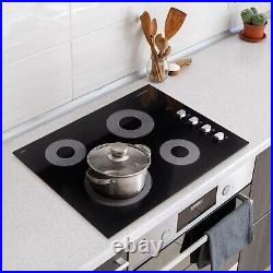 24 Inch Electric Ceramic Glass Cooktop (open Box) 4 Surface Burners, Knobs