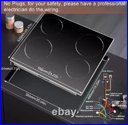 24 Inch Electric Cooktop Hobsir 4 Burners Built-In Electric Stove Top, 9 Heating