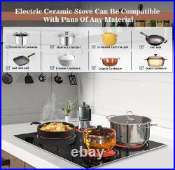 24 Inch Electric Cooktop Hobsir 4 Burners Built-In Electric Stove Top, 9 Heating