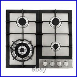 24 Inch Gas Cooktop 4 Sealed Burners, Metal Knobs, Stainless Steel Open Box