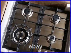24 Inch Gas Cooktop 4 Sealed Burners, Metal Knobs, Stainless Steel Open Box