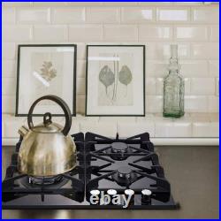 24 in. 4-Burners Black Gas Cooktop in Stainless Steel with NG/LPG Convertible 24 in. 4-Burners Black Gas Cooktop in Stainless Steel with NG/LPG Convertible