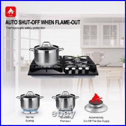 24 in. 4-Burners Black Gas Cooktop in Stainless Steel with NG/LPG Convertible 24 in. 4-Burners Black Gas Cooktop in Stainless Steel with NG/LPG Convertible