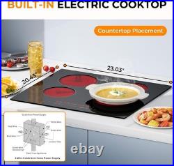 24 inch 4 Burners Cooktop, 220V Electric Stove Burner Built-in Electric Burners